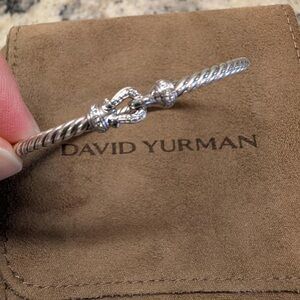 Authentic David Yurman Buckle Cable Bracelet with Diamonds 3mm Medium